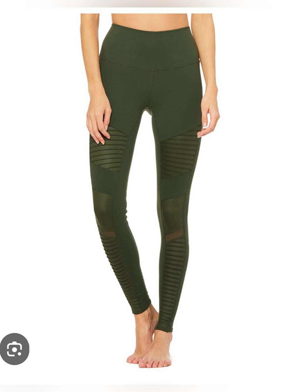 ALO High-Waist Olive Green Moto Leggings